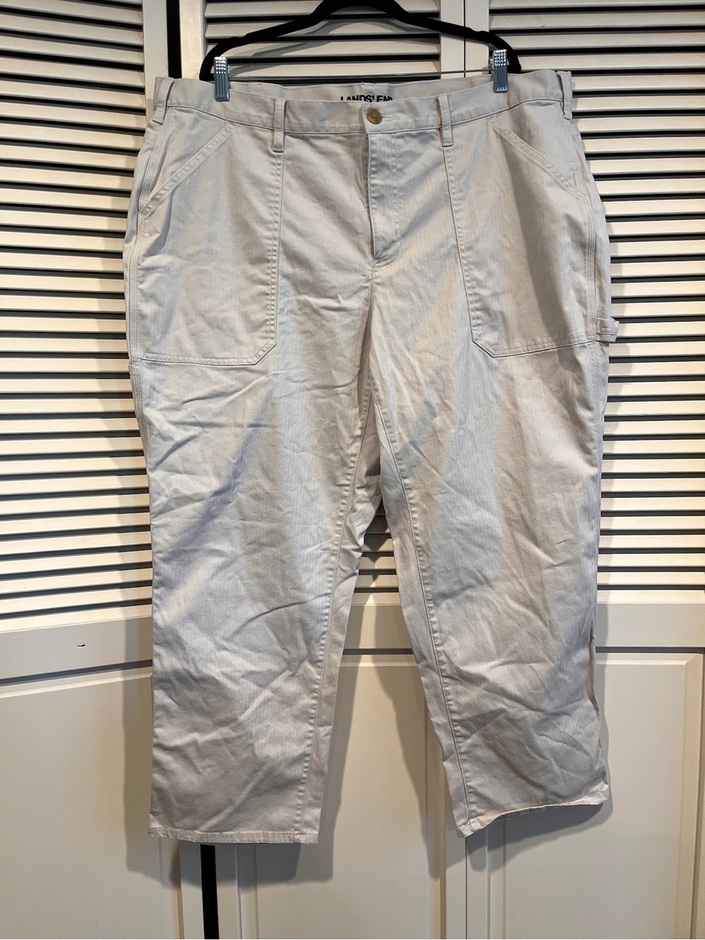Lands' End Light Gray Women’s Chinos Cargo Pants - check out fabric!